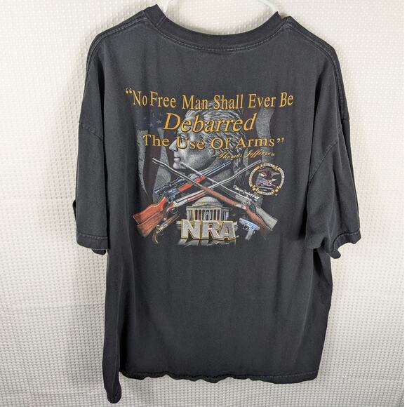 NRA 2XL Vintage Graphic T-Shirt 2nd Amendment Quote Guns Alstyle Black USA Tee - Picture 1 of 5